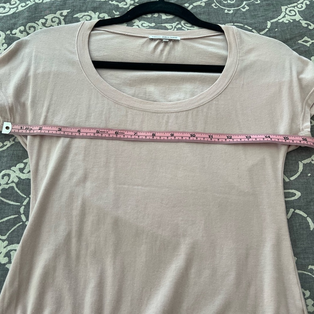 James Perse Standard Deep Scoop Neck T-shirt. Light Pink. Size 1 - Picture 15 of 16